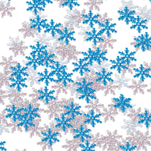 Schneeflocken Deko,600 Pcs Schneeflocken,Weihnachtsdeko Streudeko Blau Schneeflocke,Glitzer Weiß Tisch,Basteln Konfetti Tischdeko,Weihnachten Winter Girlande,Glitzernde Zum Schneeflockendekoration von xianshi