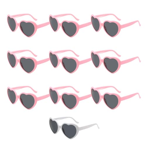 xianshi 10 Stück Bride To Be Herz Sonnenbrille,Jga Accessoires Frauen,Braut Team Deko,Junggesellenabschied Brille Set,Jungesellinnenabschied Frau Accessoires von xianshi