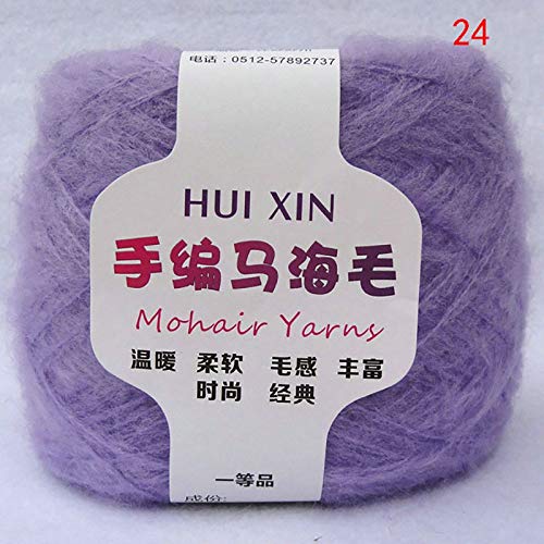 xinchenglove 100 g / 200 g / 140 g / Knäuel Kammgarn weich dünn Mohair Garn Plüsch Wolle Kaschmir Garn Handstricken Häkelgarn für DIY Schal Schal Garn AC029 (24,7 g) von xinchenglove