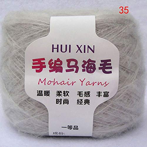 xinchenglove 100 g / 200 g / 140 g / Knäuel Kammgarn weich dünn Mohair Garn Plüsch Wolle Kaschmir Garn Handstricken Häkelgarn für DIY Schal Schal Garn AC029 (35,7,05 g) von xinchenglove