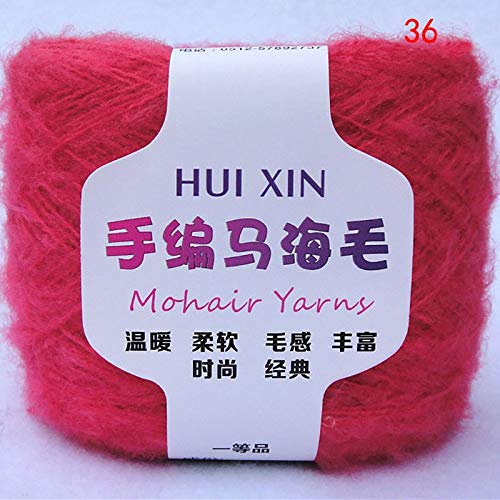 xinchenglove AC029 (100 g) / 400 g / Knäuel Kammgarn weich dünn Mohair Garn Plüsch Wolle Kaschmir Garn Handstricken Häkelgarn für DIY Schal Schal Garn AC029 (14 g) von xinchenglove