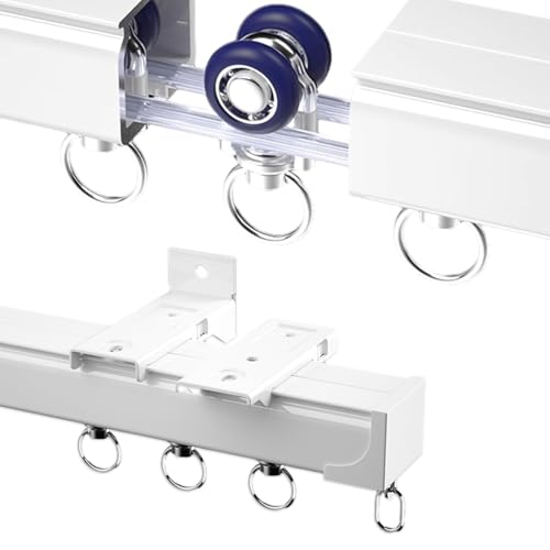 Aluminium Gardinenschiene mit Deckenbefestigung, Gardinenschiene Vorhangschiene 1-läufig, Vorhangschiene mit Laufrolle, Decken-Vorhangschiene für Dusch Erker RV Raumteiler, Inkl. Befestigungsmaterial( Aluminium Gardinenschiene mit Deckenbefestigung, Gardinenschiene Vorhangschiene 1-läufig, Vorhangschiene mit Laufrolle, Decken-Vorhangschiene für Dusch Erker RV Raumteiler, Inkl. Befestigungsmaterial( von xinzyxx