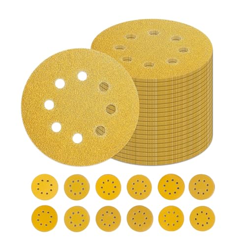 120 Stück Schleifpapier 125mm Klett 8 Loch Rund schleifscheiben Set für Exzenterschleifer- je10x P40 P60 P80 P100 P120 P150 P180 P240 P320 P400 P600 P800 Mischkorn für Holz Metall und Farbe von xocome