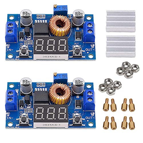 DC DC Step down Module XL4015 Einstellbarer Abwärtswandler 5A Hochleistung 75W DC-DC mit LED-Anzeige (2 Packungen) von xocome