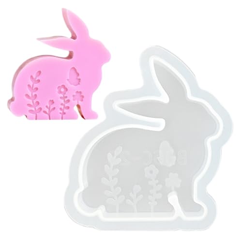 Osterhase Silikonform 3D Kaninchen Silikonform Kerzenform Osterhase Silikonformen Gießformen Kerzenhalter Für Schokolade, Gelee-Ornamente, Kerzen, Seife, Gips von xowwyue