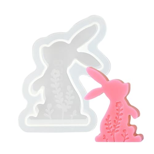 Osterhase Silikonform 3D Kaninchen Silikonform Kerzenform Osterhase Silikonformen Gießformen Kerzenhalter Für Schokolade, Gelee-Ornamente, Kerzen, Seife, Gips von xowwyue