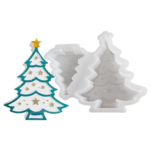 Weihnachtsbaum Silikonform Kiefernbaum Silikonformen Gießformen Weihnachten Großer Und Kleine Stern Tannenbaum Gießformen Silikon Für Zuhause, Partys, Dekorationen, Kiefernbaum, Seifenform von xowwyue