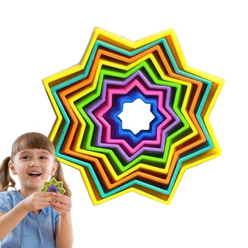 Xowwyue Sechseckiges Sensorisches Spielzeug, Fidget Star Shaped Toy, 3D-Sechseck-Sensorwürfel, Tragbares Star-Spielzeug Zum Stressabbau, Pädagogisches Zappel-Stern-Fingerspitzenspielzeug Für Ruhe Und von xowwyue