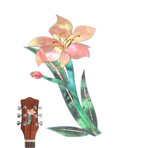 xowwyue Gitarrenaufkleber, Gitarrenaufkleber | Rose Magnolia Inlay Aufkleber Aufkleber,Bass-, Gitarrenbrett-Aufkleber, Inlay-Aufkleber für Gitarrenkopfplatte, Musikinstrumenten-ationen von xowwyue