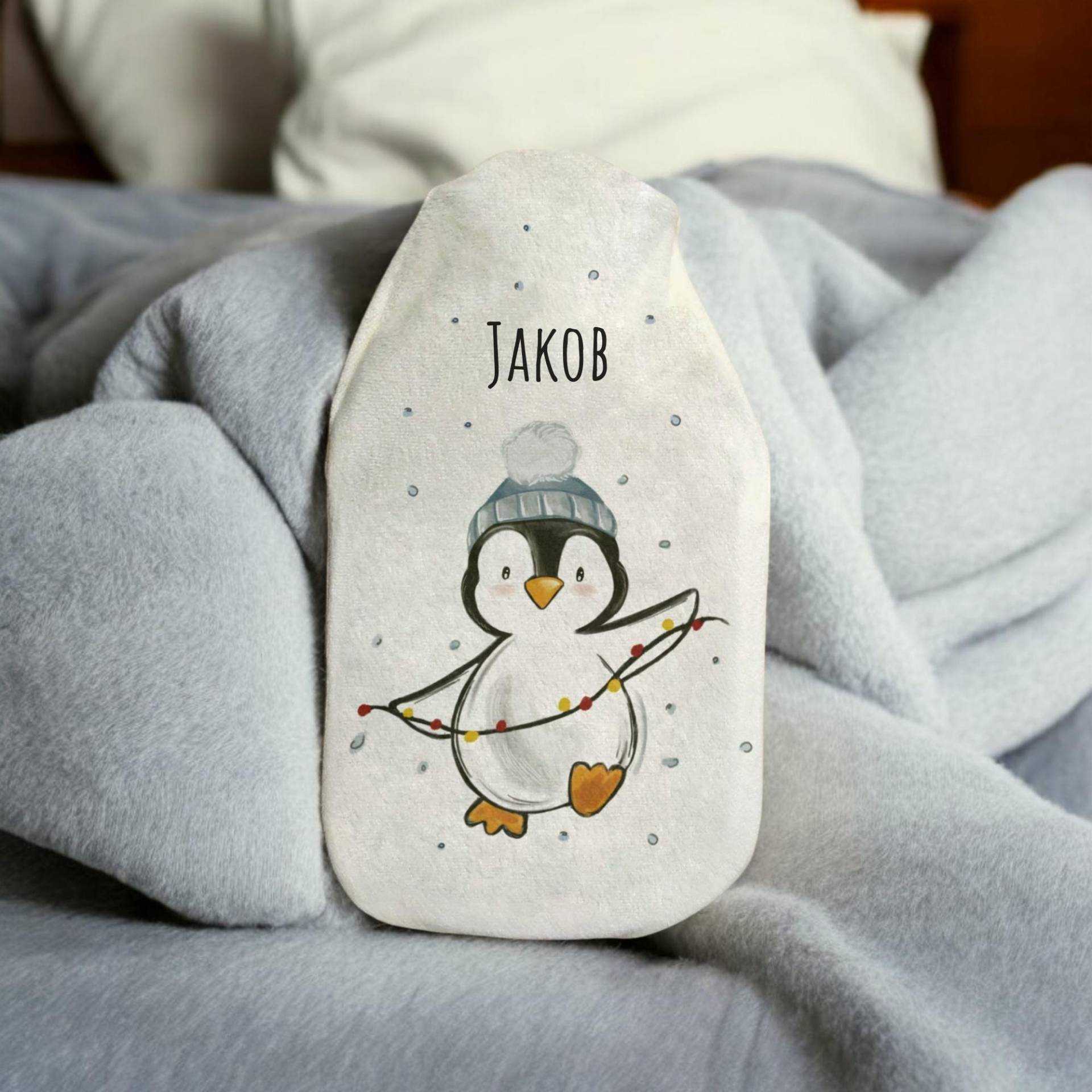 Wärmflasche "Pinguin - Let It Snow" Oder Mit Wunschnamen , Geschenk Für Weihnachten, Nikolaus, Adventskalender von xxxBESONDERSxxx