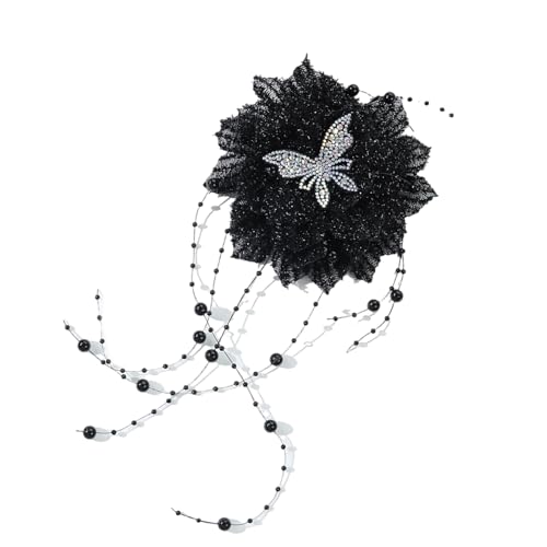 Strass Schmetterling Seide Blume für Abendkleid, Tanzkostüm, Aufnähen, Applikation für Handarbeit, Projekt, Schal, Broschen von yabaikekeji