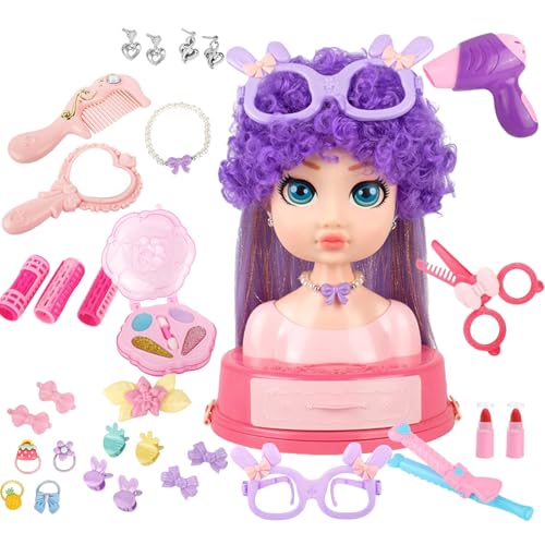 yakermur Make-up Und Hairstyling Puppenkopf,Rollenspiel Frisierpuppe Set Für Kinder - 31-teiliges Friseursalon-Spiel, Verkleidungsspielzeug Für Kinder Ab 3 Jahren yakermur Make-up Und Hairstyling Puppenkopf,Rollenspiel Frisierpuppe Set Für Kinder - 31-teiliges Friseursalon-Spiel, Verkleidungsspielzeug Für Kinder Ab 3 Jahren von yakermur