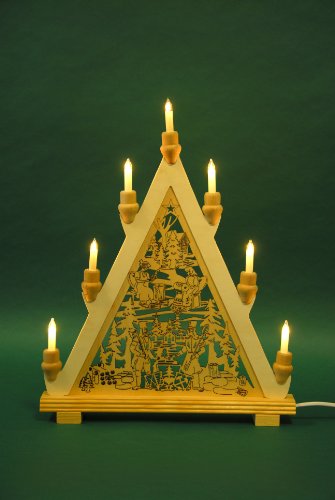 yanka-style Lichterecke Lichterspitze Bergleute 47 cm hoch 7flammig Weihnachten Advent Geschenk Dekoration (10790) von yanka-style