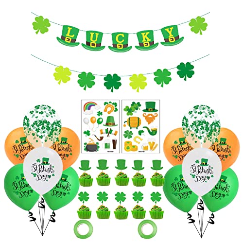 1 Set Patrick's Day Partydekorationen Kleeblatt vier Blätter für Luftballons Kuchen Topper irische Dekor Irische Luftballons von yanwuwa