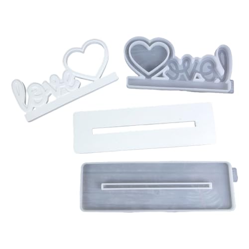 Flexibles herzförmiges Epoxidharz-Formen-Set für Bilderrahmen und Schreibtisch-Dekorationen, mit Silikon-Gießformen Flexibles herzförmiges Epoxidharz-Formen-Set für Bilderrahmen und Schreibtisch-Dekorationen, mit Silikon-Gießformen von yanwuwa