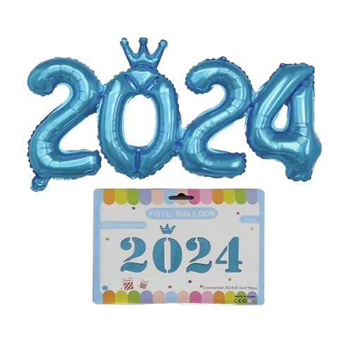 Folienballon 2024 und auffällige Neujahrsdekoration für 2024 Neujahrsfeiern, Festival, Partyzubehör, Zahlenförmiger Ballon von yanwuwa