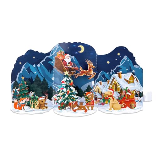 Popup-Grußkarte mit 3D-Weihnachtsmotiv, handgefertigt, mit Umschlag und Notizkarte, für Partys, Einladung Popup-Grußkarte mit 3D-Weihnachtsmotiv, handgefertigt, mit Umschlag und Notizkarte, für Partys, Einladung von yanwuwa