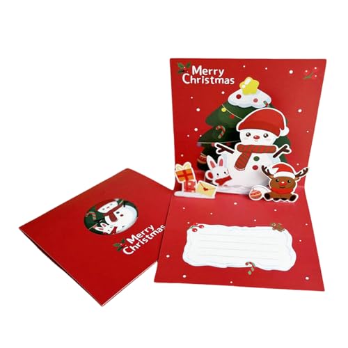 Stilvolle Weihnachtsfeierkarten, elegante 3D-Popup-Weihnachtskarte mit Schneemann und Bär-Figuren Stilvolle Weihnachtsfeierkarten, elegante 3D-Popup-Weihnachtskarte mit Schneemann und Bär-Figuren von yanwuwa