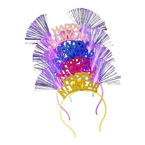 yanwuwa 5 Stück LED 2023 Happy New Year Stirnband Kopfbedeckung Neujahr Party Dekorationen Neujahr Kostüm Kopfschmuck 2024 Glow Stick Fun Party Requisiten von yanwuwa