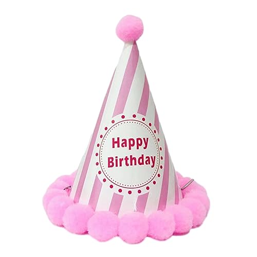 yanwuwa Geburtstagsparty-Hut für Erwachsene, Kinder, Jungen, Mädchen, 3D-Pelzhut, Geburtstagsparty-Dekoration, Hut, Kinderpartyzubehör, Plüschkappe, feierlicher Kopfschmuck für Kinder, Partyzubehör von yanwuwa