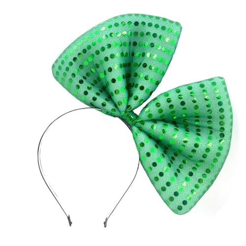 yanwuwa Grüne Pailletten-Schleife Kobold-Kopfbedeckung für Patrick's Day, Geschenke, Party, Kopfschmuck, Stirnband, Urlaub von yanwuwa