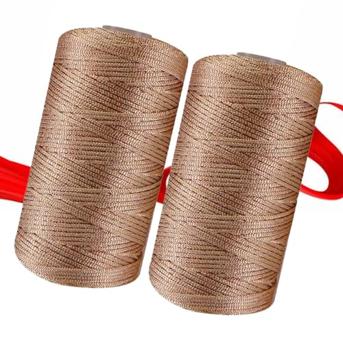 Nylonfaden, feines Eisseidengewebe, seidiger Glanz-Stickgarn, lichtbeständiges Nähgarn zum Stricken von Sommerhüten, Schuhen, Kissen, Taschen, 13 x 6,5 cm, 100 g/Rolle, 2 Stück von yanzisura