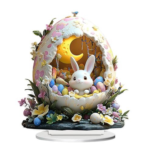 Osterhase Deko Acryl Osterhasen Figur Tischdekoration Hasenfigur hasen Und Ei Dekofiguren Für Frühling Und Ostern Osterhase Desktop Ornament Osterhase Party Dekoration Für Garten Und Zuhause von yanzisura