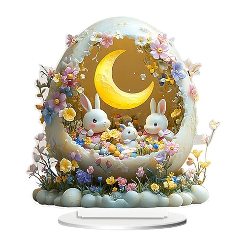 Osterhase Deko Acryl Osterhasen Figur Tischdekoration Hasenfigur hasen Und Ei Dekofiguren Für Frühling Und Ostern Osterhase Desktop Ornament Osterhase Party Dekoration Für Garten Und Zuhause von yanzisura