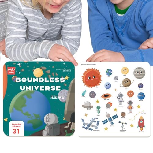 yanzisura Sticker-Aktivitätsbuch, Stickerbücher für Kinder - Multifunktionales Cartoon-Lernspielzeug | Wiederverwendbare Aufkleberspielzeuge, lustige Lernaktivitäten für Kindergarten, Vorschule von yanzisura