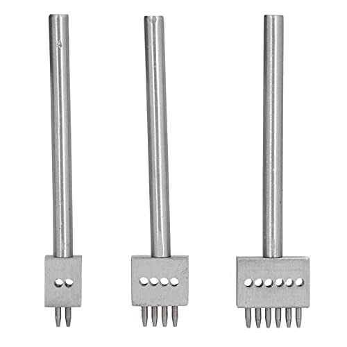 YAOGOHUA 3Pcs Leather Perforated Tool Silver Tooth Quick Easy DIY Leather Craft Tool Kits (Tooth pitch 5mm) von yaogohua