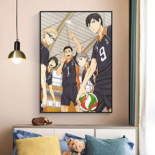 yaonuli DIY Malen nach Zahlen_Anime Poster Volleyball Boy_Manga Leinwanddruck_Malen nach Zahlen für Erwachsene und Kinder DIY Ölgemälde Geschenk-Kits_Rahmenlose Malerei_40X50CM von yaonuli