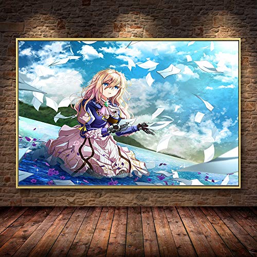 yaonuli DIY Malen nach Zahlen_Violetter Evergarden Anime_Manga Leinwanddruck_Japan Anime Kids DIY Geschenk Malerei Geschenk-Kits_Rahmenlose Malerei_40X50CM von yaonuli