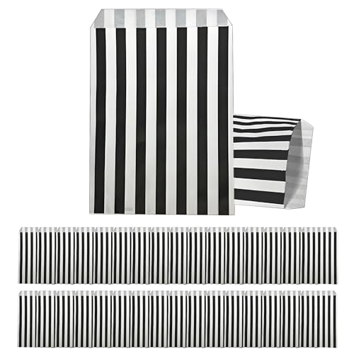 100 Stück Papiertüten, Gestreifte Butterbrottüten, Schwarz Candy bar Tüten, Klein Geschenktüten Tütchen Säckchen zum Verpacken von Geschenken, Giveaways, Kindergeburtstag, Hochzeit, Party, usw 100 Stück Papiertüten, Gestreifte Butterbrottüten, Schwarz Candy bar Tüten, Klein Geschenktüten Tütchen Säckchen zum Verpacken von Geschenken, Giveaways, Kindergeburtstag, Hochzeit, Party, usw von yayafunfun