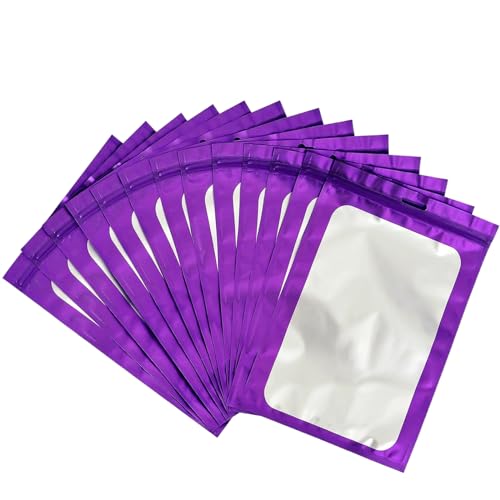 100 Stück Violett Baggys Mylar Bags Folien Zip Beutel Klein 6x10cm,Holografische Beutel Wiederverschließbare Mylar Beutel,Druckverschlussbeutel Geruchsdichte Baggys Ziplock-Beutel Polybeutel für von yayafunfun