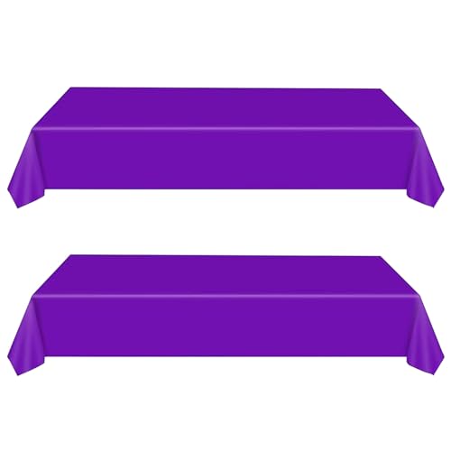 137 * 274cm Tischdecke Einweg Papiertischdecken Rolle Tiefviolett,2 Stück Kunststoff Party Tischdecken Papiertischdeck Roll wasserdichte Tischtuch für Weihnachten,Party,Kindergeburtstag,Hochzeiten von yayafunfun