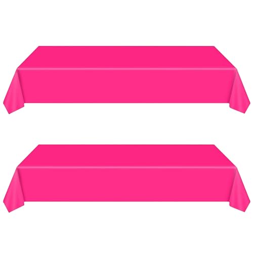 137 * 274cm Tischdecke Einweg Papiertischdecken Rolle Magenta,2 Stück Kunststoff Party Tischdecken Papiertischdeck Roll wasserdichte Tischtuch für Weihnachten,Bienen Party,Kindergeburtstag,Hochzeiten von yayafunfun