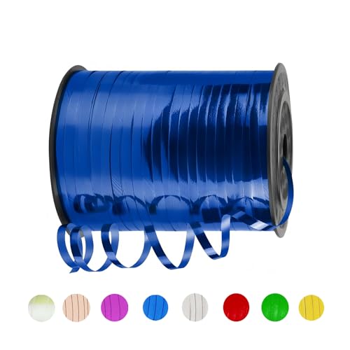 Geschenkband Blau 5mm Breit,450M Kräuselband Geschenkbänder,Glänzendes Metallband, Ballonschnur für DIY,Dekoband für Hochzeit Weihnachten Neujahr Geburtstag Geschenkverpackung Ballonverschlüsse von yayafunfun