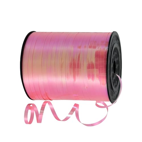 Geschenkband Rosa 5mm Breit,450M Kräuselband Geschenkbänder,Ringelband, Ballonschnur für DIY-Dekoration,Bunt Dekoband für Hochzeit Weihnachten Neujahr Geburtstag Geschenkverpackung Ballonverschlüsse von yayafunfun