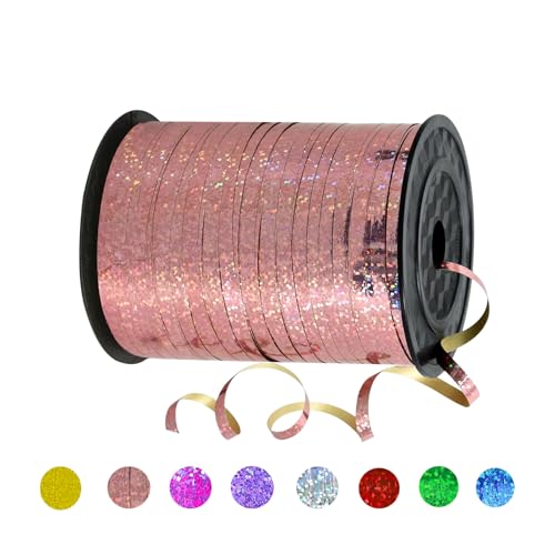 Geschenkband Roségold 5mm Breit,450M Kräuselband Geschenkbänder Schleifenband Glitzer Ballonband Ringelband,Dekoband für Hochzeit Weihnachten Neujahr Geburtstag Geschenkverpackung von yayafunfun