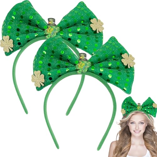 Kobold-Kleeblatt-Haar-Accessoires, Schleifenknoten-Haarreif mit Kleeblatt, St. Patricks' Day, Kostüm, Haar-Accessoires, Paddy's Day Kopf-Bopper, irisches Geschenk, Kostüm-Haar-Accessoire für von yayafunfun