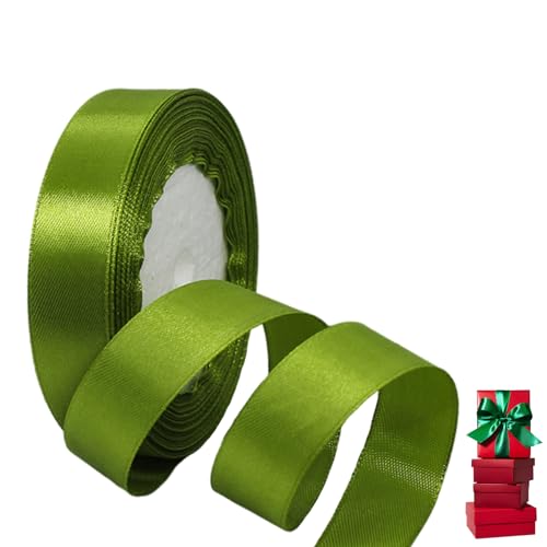 Satinband Armee grün 20mm Breit Geschenkband Satin,22m Satinbänder Armee grün Dick Schleifenband Dekoband Seidenband Geschenkverpackung Stoffband Geschenkbänder für Dekorieren Basteln Kleid Hochzeit von yayafunfun