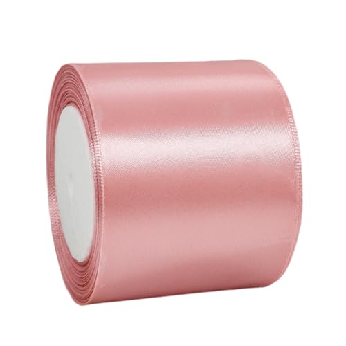 Satinband Bohnenpaste Rosa 100mm Breit Geschenkband Satin,22m Satinbänder Bohnenpaste Rosa Dick Schleifenband Dekoband Seidenband Geschenkverpackung Stoffband Geschenkbänder für Dekorieren Basteln von yayafunfun