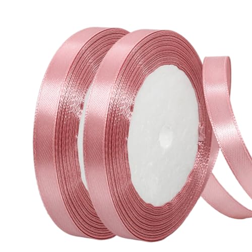 Satinband Bohnenpaste Rosa 10mm Breit Geschenkband Satin,44m Satinbänder Bohnenpaste Rosa Dick Schleifenband Dekoband Seidenband Geschenkverpackung Stoffband Geschenkbänder für Dekorieren Basteln von yayafunfun