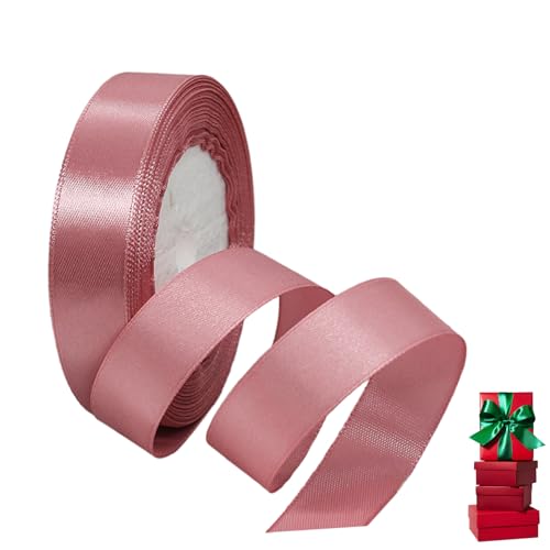 Satinband Bohnenpaste Rosa 20mm Breit Geschenkband Satin,22m Satinbänder Bohnenpaste Rosa Dick Schleifenband Dekoband Seidenband Geschenkverpackung Stoffband Geschenkbänder für Dekorieren Basteln von yayafunfun