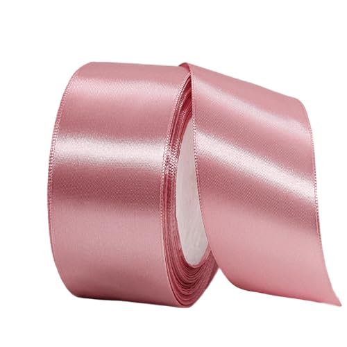 Satinband Bohnenpaste Rosa 40mm Breit Geschenkband Satin,22m Satinbänder Bohnenpaste Rosa Dick Schleifenband Dekoband Seidenband Geschenkverpackung Stoffband Geschenkbänder für Dekorieren Basteln von yayafunfun