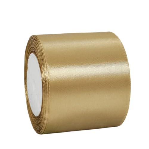 Satinband Champagner 100mm Breit Geschenkband Satin,22m Satinbänder Champagner Dick Schleifenband Dekoband Seidenband Geschenkverpackung Stoffband Geschenkbänder für Dekorieren Basteln Kleid Hochzeit von yayafunfun