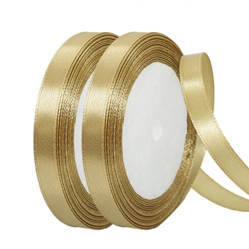 Satinband Champagner 10mm Breit Geschenkband Satin,44m Satinbänder Champagner Dick Schleifenband Dekoband Seidenband Geschenkverpackung Stoffband Geschenkbänder für Dekorieren Basteln Kleid Hochzeit von yayafunfun