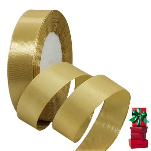 Satinband Champagner 20mm Breit Geschenkband Satin,22m Satinbänder Champagner Dick Schleifenband Dekoband Seidenband Geschenkverpackung Stoffband Geschenkbänder für Dekorieren Basteln Kleid Hochzeit von yayafunfun