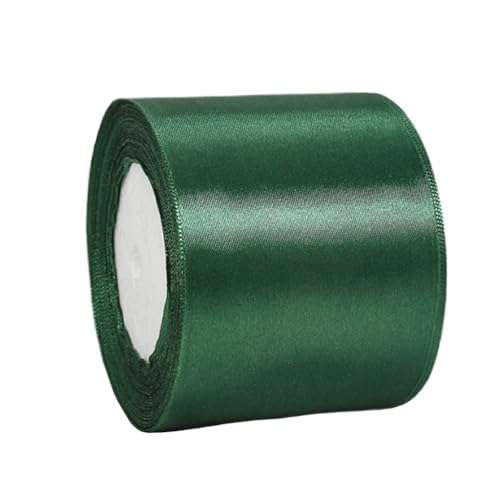 Satinband Dunkel Grün 100mm Breit Geschenkband Satin,22m Satinbänder Dunkel Grün Dick Schleifenband Dekoband Seidenband Geschenkverpackung Stoffband Geschenkbänder für Dekorieren Basteln Kleid Hochzei von yayafunfun