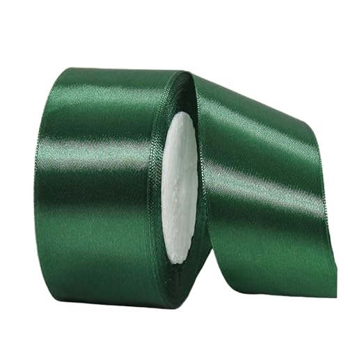 Satinband Dunkel Grün 40mm Breit Geschenkband Satin,22m Satinbänder Dunkel Grün Dick Schleifenband Dekoband Seidenband Geschenkverpackung Stoffband Geschenkbänder für Dekorieren Basteln Kleid Hochzeit von yayafunfun